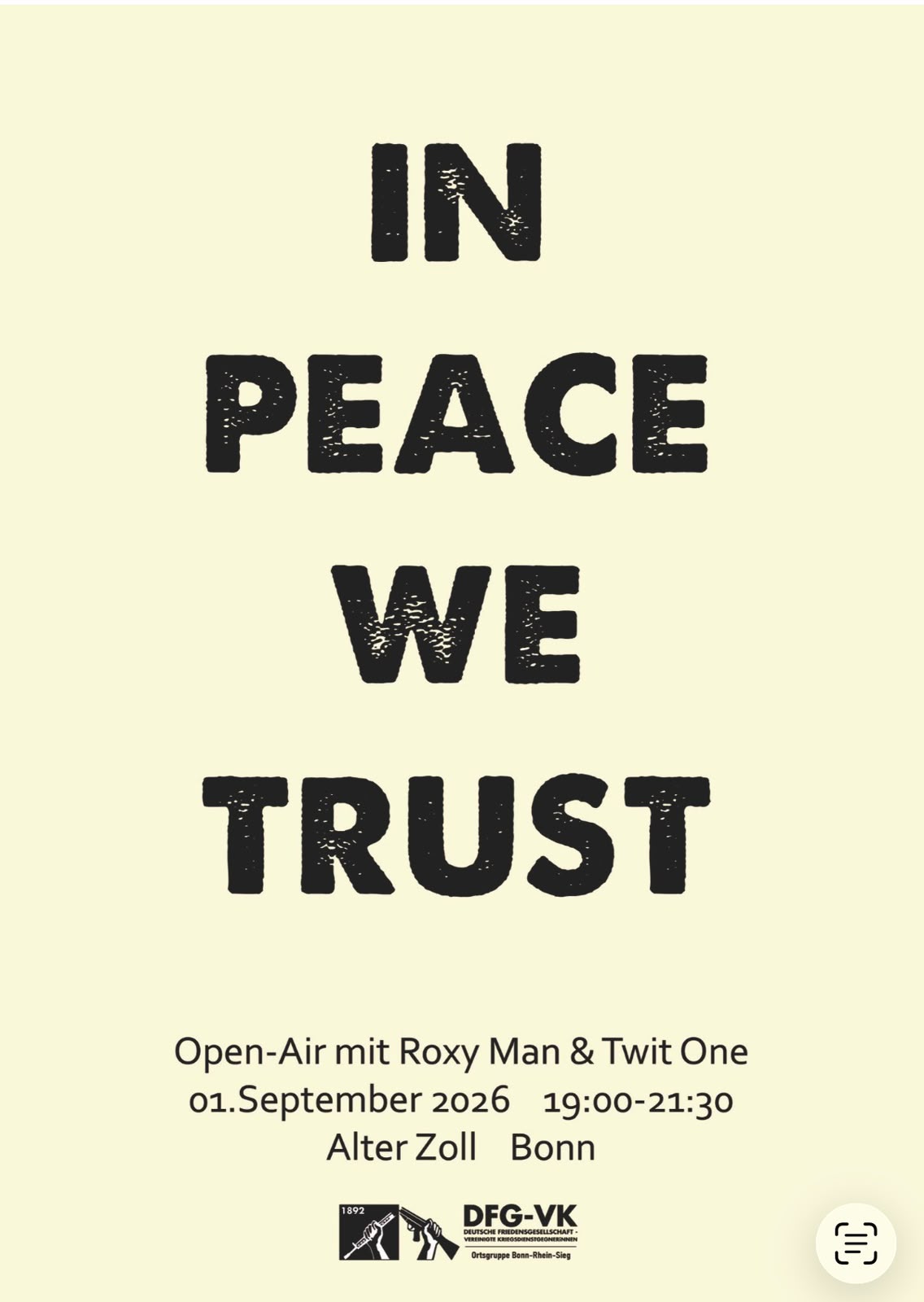 Plakat IN PEACE WE TRUST